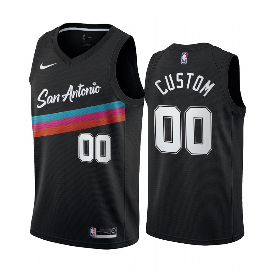 Men's San Antonio Spurs Active Player 2020 Black City Edition Custom Stitched NBA Jersey Men's San Antonio Spurs Active Player 2020 Black City Edition Custom Stitched NBA Jersey